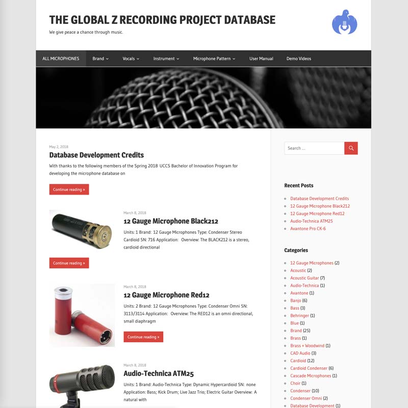 The Global Z Recording Project Database